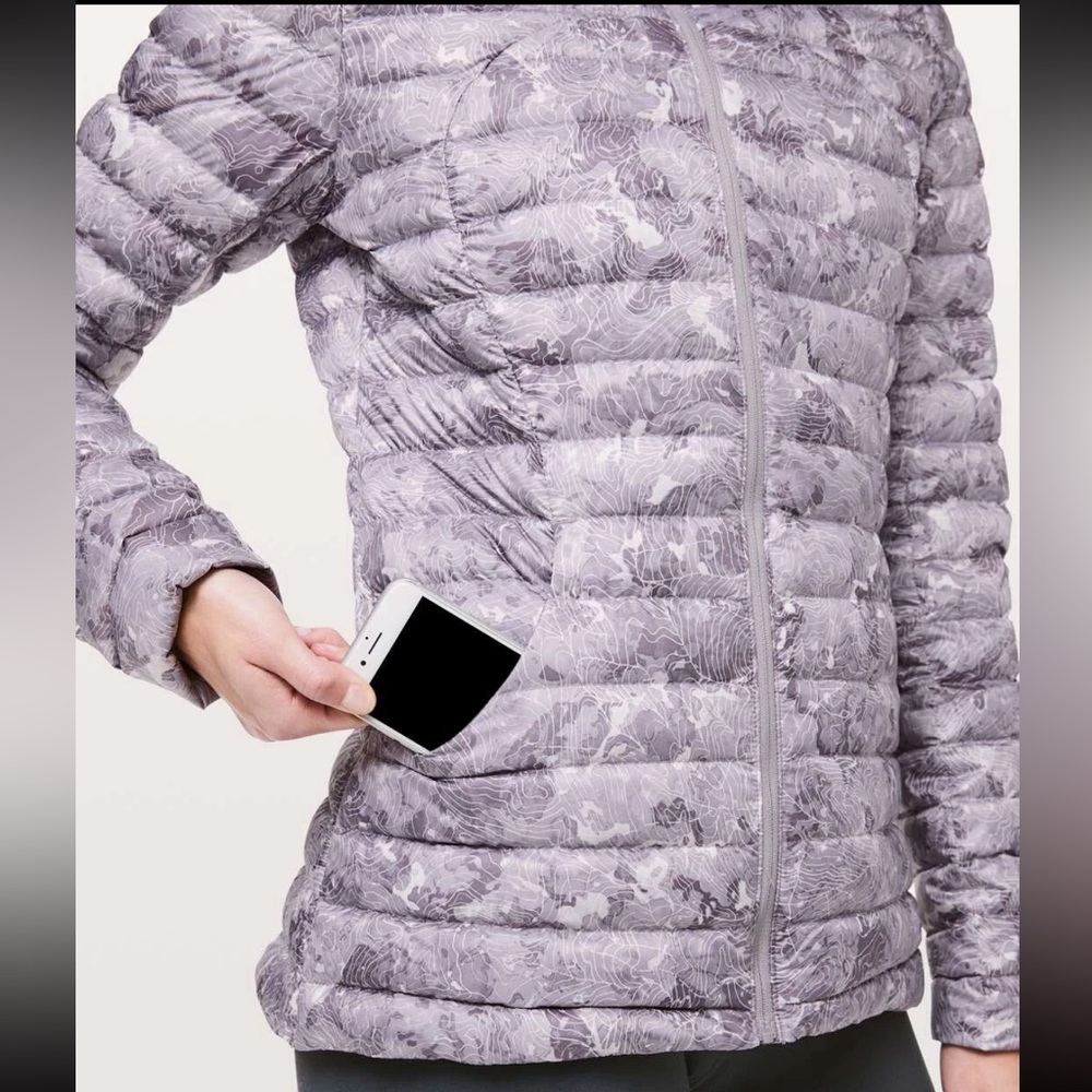 Lululemon Women's Pack It Down Again Hooded Down 700 Jacket Topographic Lilac -2 - Picture 7 of 10